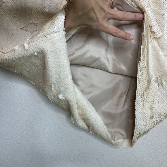 The Frankie Shop Riley Neutral Sequin Ivory Dress S - Picture 6 of 11